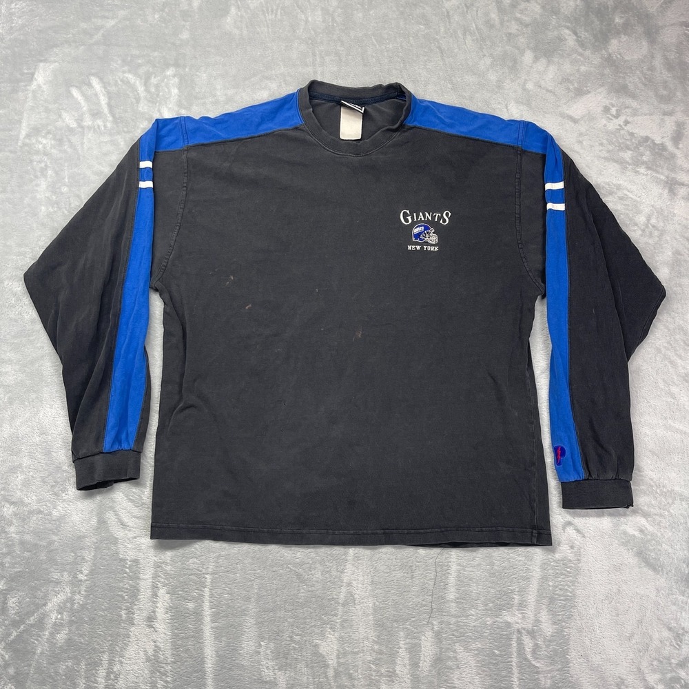 Vtg New York Giants Shirt Mens‎ XL Blue Black Pro Player NFL Football Sports Tee